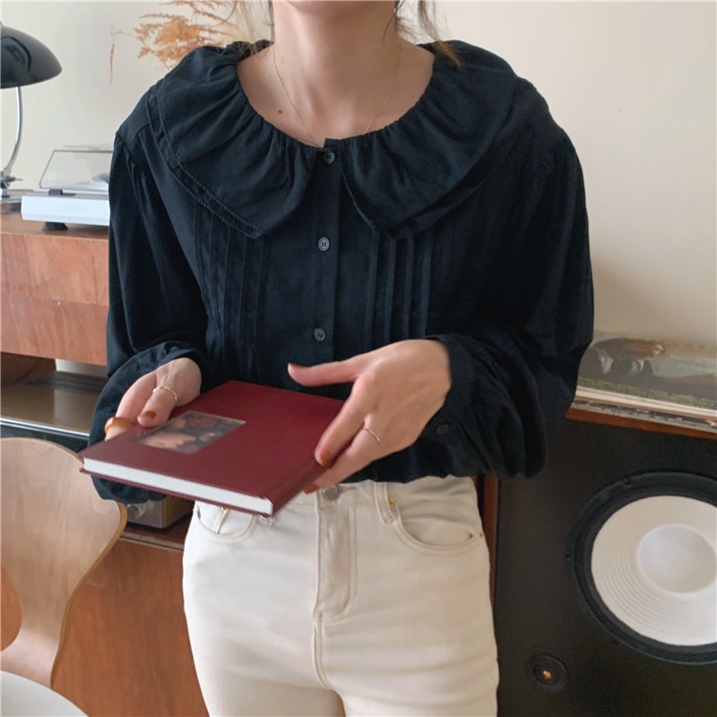 Áo Sơ Mi Nữ Tay Dài Cổ Bẻ Cài Khuy Ngọt Ngào 45913