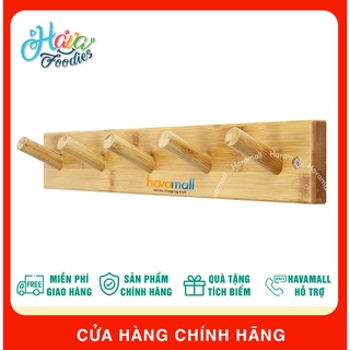 Móc treo quần áo bằng gỗ gắn tường