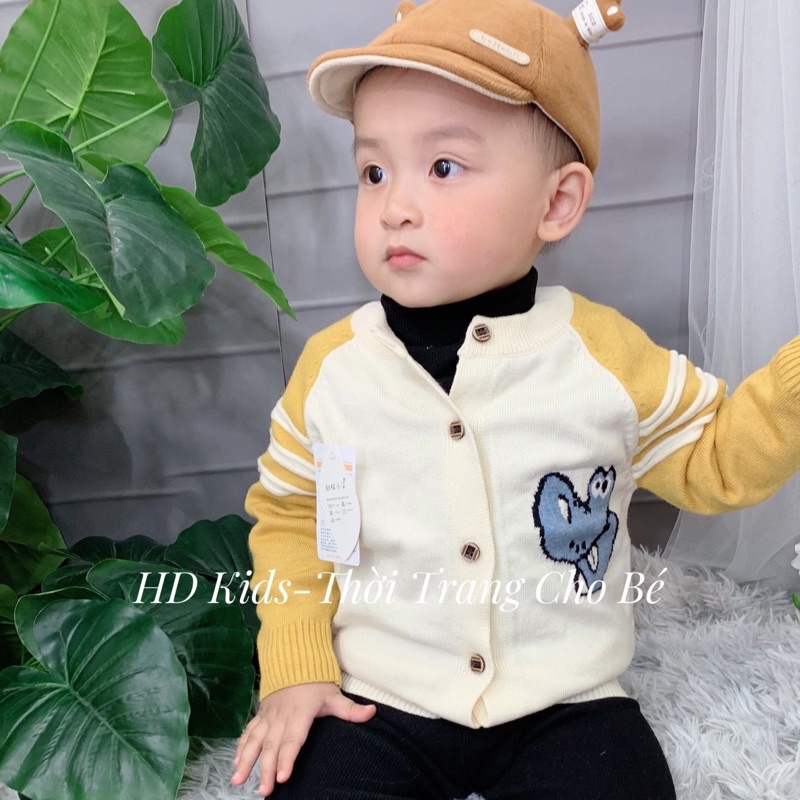 Áo len cardigan cho bé chất đanh mềm đẹp, áo len bé trai, áo khoác len size nhí