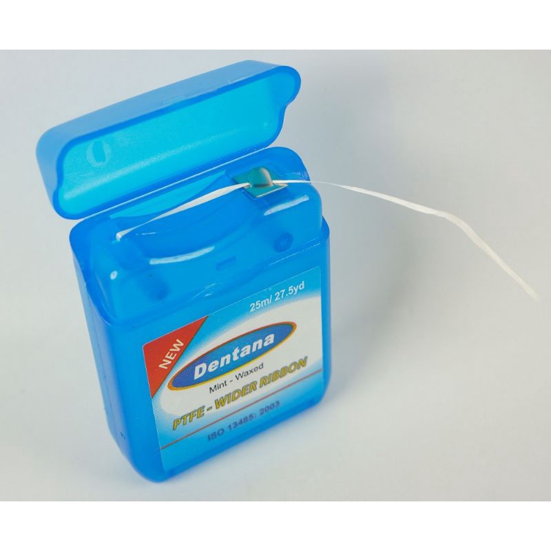 Chỉ nha khoa Dentana, chất liệu PTFE sợi 1 chỉ mảnh, chỉ nha khoa hương bạc hà, không xước, cuộn 25m - Soleil shop