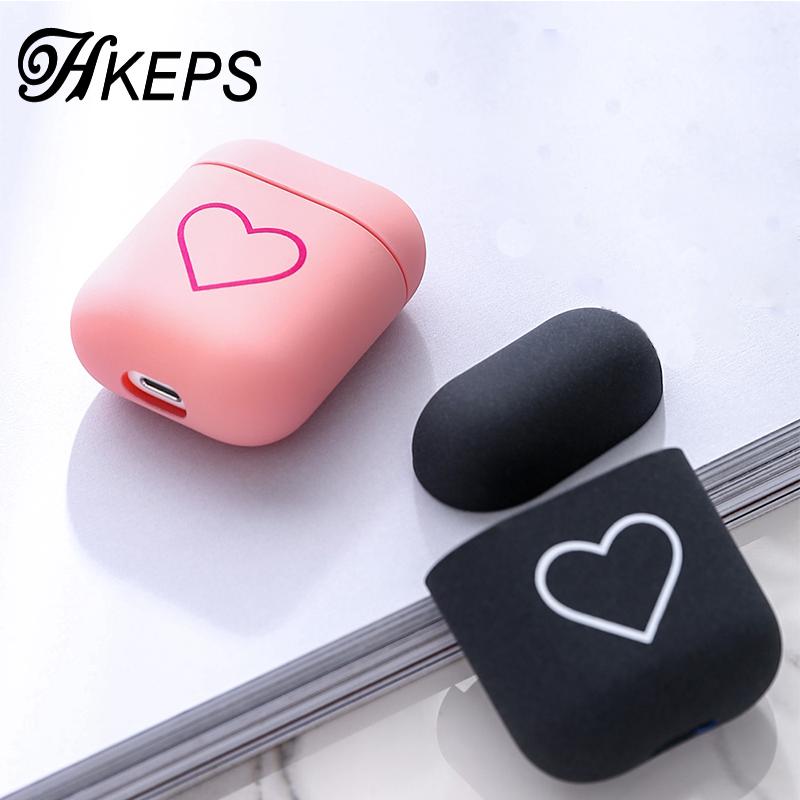 Hộp bảo vệ tai nghe Airpods không dây hình trái tim xinh xắn