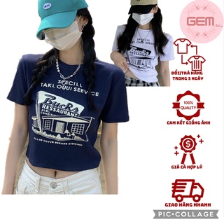 Áo thun croptop nữ in chữ BUCRS kiểu dáng unisex 🏵️ croptop nữ hình ngôi nhà form rộng ulzzang🏵️ freeship🏵️sale
