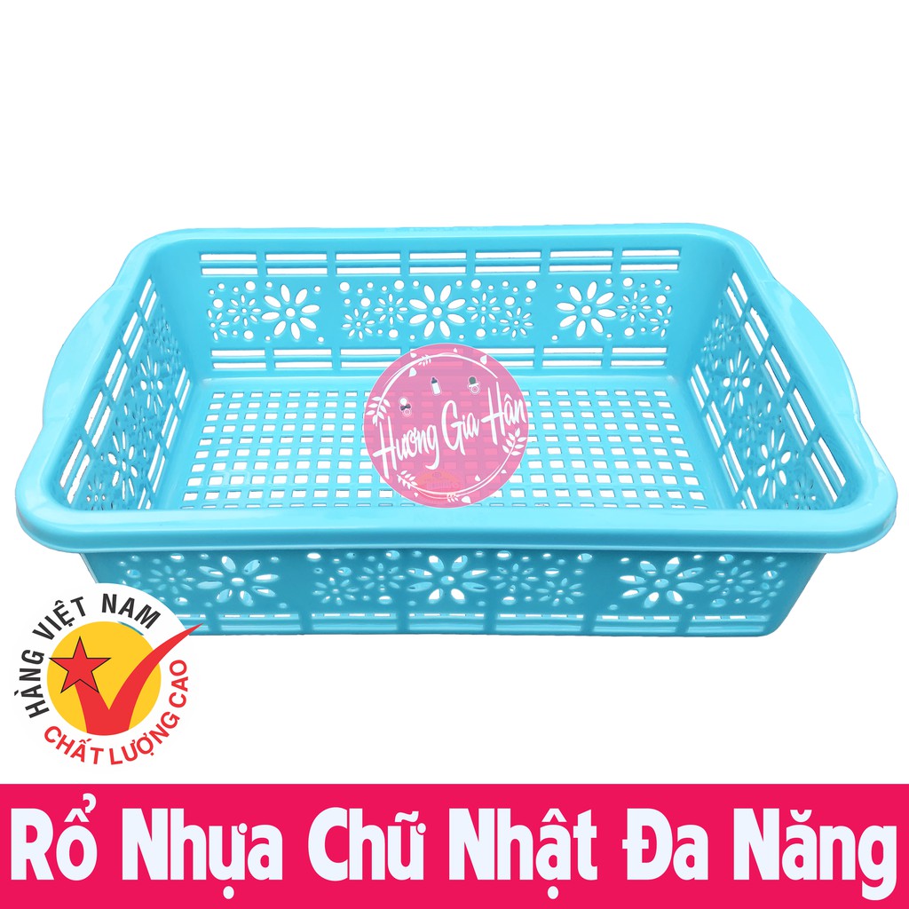 Rổ Nhựa Chữ Nhật Cỡ To Đa Năng Việt Nhật - Kích Thước 25x18x7,5cm