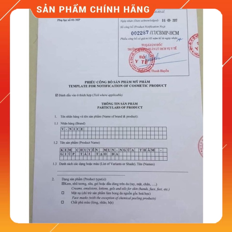 KEM CHUYÊN MỤN - NGỪA THÂM - GIÚP TÁI TẠO DA VNICE