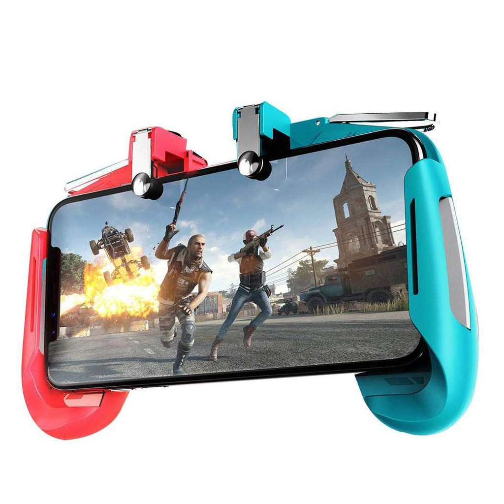 Tay cầm chơi game trên điện thoại AK16 xanh đỏ Gamepad tay cầm kẹp điện thoại chơi game tiện lợi chống mỏi mắt Phặn Phặn