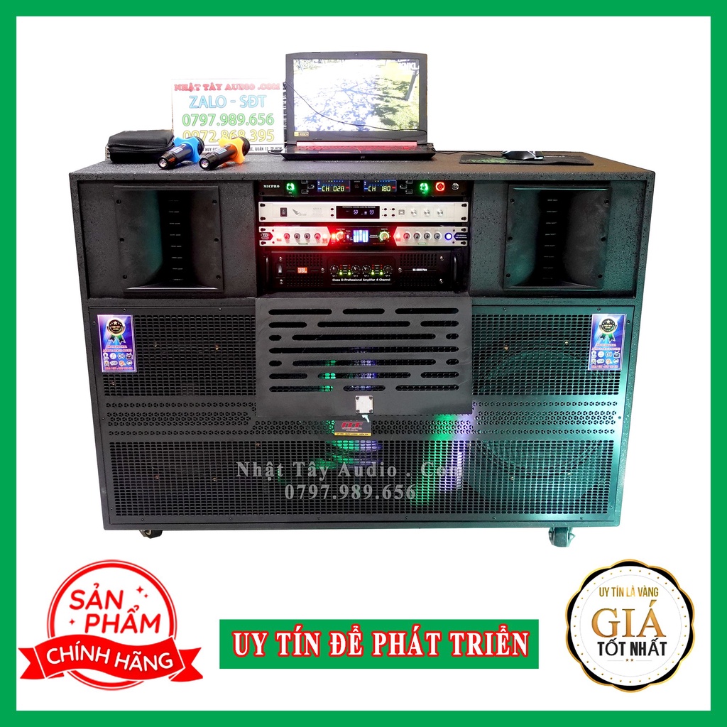 Loa Kéo Điện NT 1504 FX, Thùng loa karaoke di động công suất cực khủng sử dung vang số chuyên nghiệp chống hú cực tốt