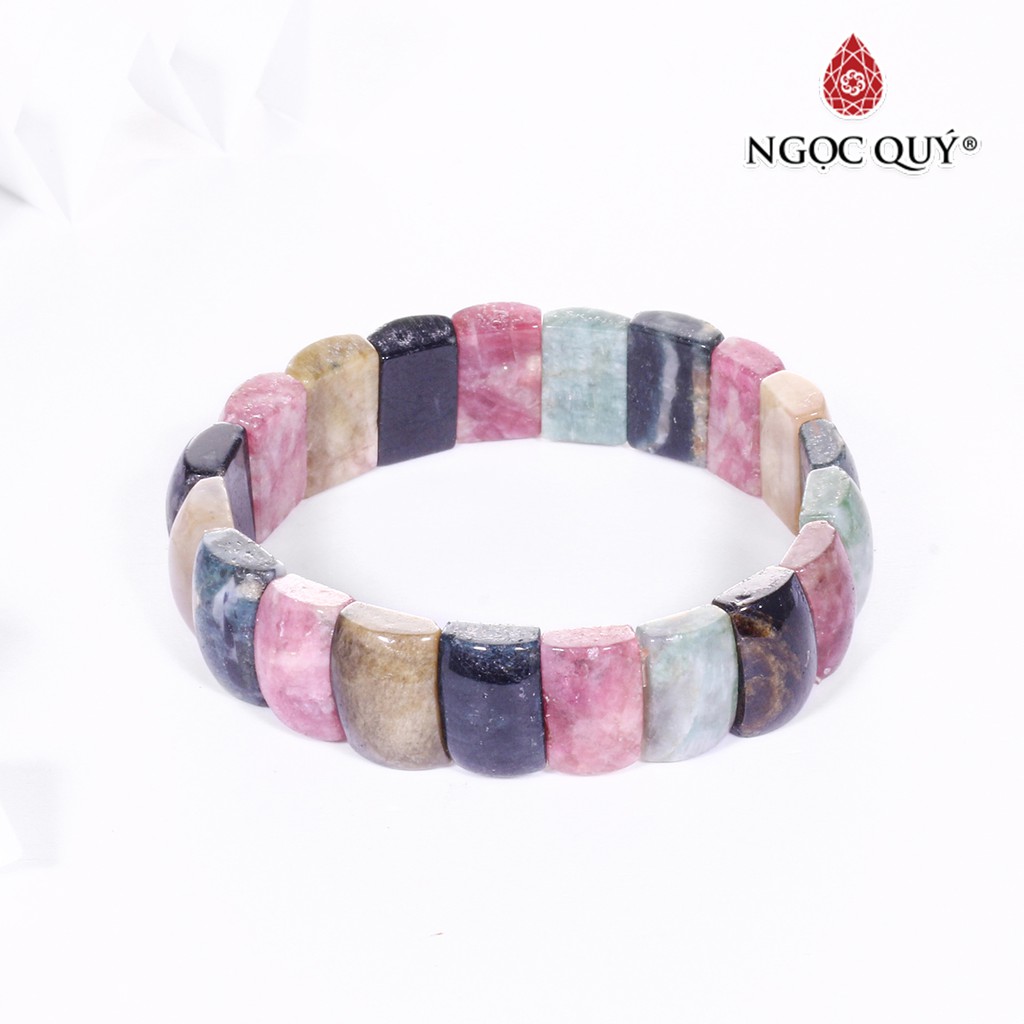 Vòng đá tourmaline đa sắc bản - Ngọc Quý