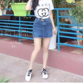 Quần váy Jean ngắn_CHÂN VÁY BÒ NGẮN KÈM TAG CO GIÃN