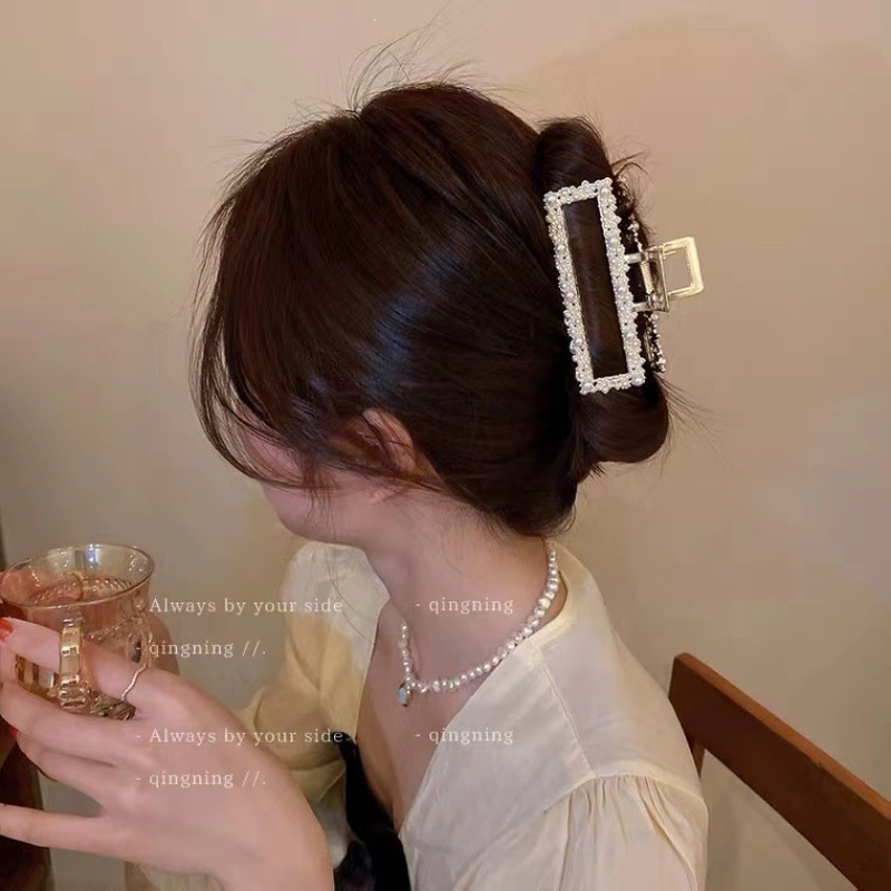 Kẹp Tóc Kim Loại Đính Ngọc Trai Thời Trang Hàn Quốc