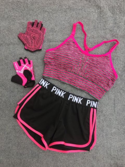 quần tập gym pink nữ 2 lớp