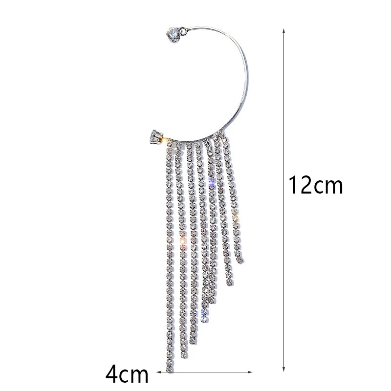 Bông Tai Tua Rua Dáng Dài Đính Đá Pha Lê Sang Trọng Cho Nữ