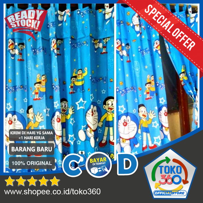 Rèm Cửa Họa Tiết Doraemon Keropi Hello Kitty Kusen 360