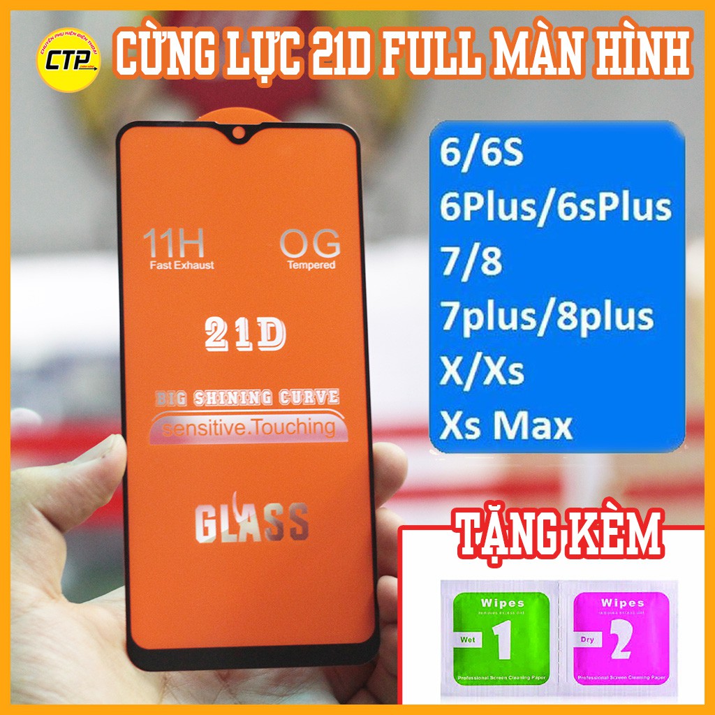 ⚡Cường Lực Iphone ⚡Full Màn 21D iphone 6/6s/6plus/6splus/7/8/7plus/8plus/X/Xsmax/Xr/ip11/ip11pro/ip11promax | WebRaoVat - webraovat.net.vn