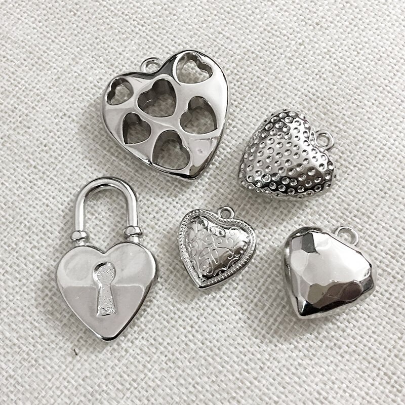 Bộ 5 Móc Khóa Mạ Acrylic 25mm 30mm Tự Làm Mặt Dây Chuyền / Móc Khóa Hình Trái Tim