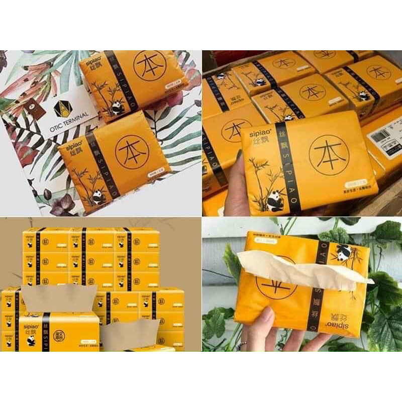 Thùng giấy ăn Gấu Trúc Sipiao siêu dai thùng 30 gói