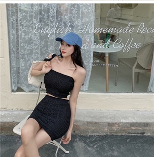 Set áo ống chân váy len ôm body