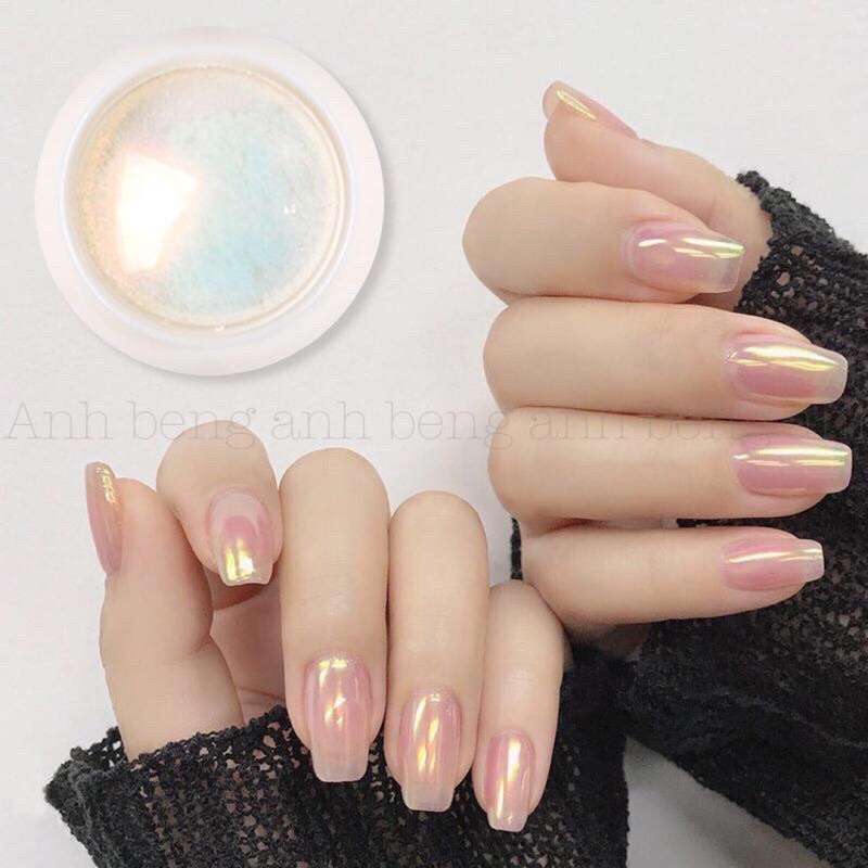 Set 6 hũ bột tráng gương ngọc trai CHEAP NAIL, bột tráng gương ánh ngọc trai trang trí móng