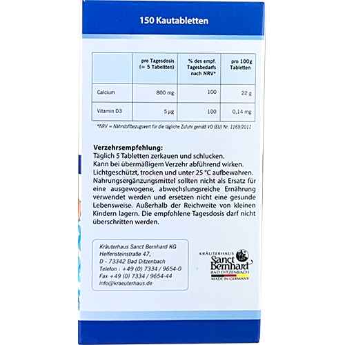 Viên ngậm Sanct Bernhard Calcium + vitamin-D3 bổ sung Canxi và Vitamin D3 cho cơ thể