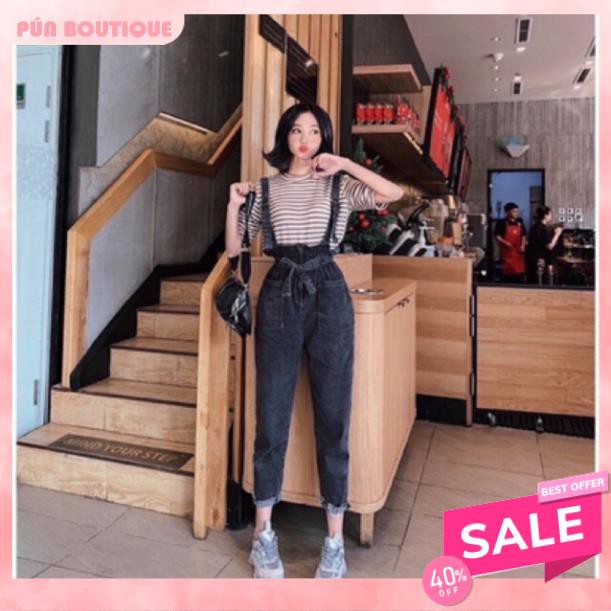 QUẦN YẾM BÒ BAGGY 2 MÀU PHỐI NƠ EO - QUẦN JEAN BO GẤU HP | BigBuy360 - bigbuy360.vn