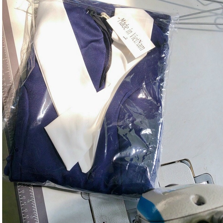 Váy thiết kế xanh coban dự tiệc dạo phố,đầm nữ dáng xòe cổ V tặng kèm tab hoa chất liệu cotton mịn full 2 lớp XM Minh Ph