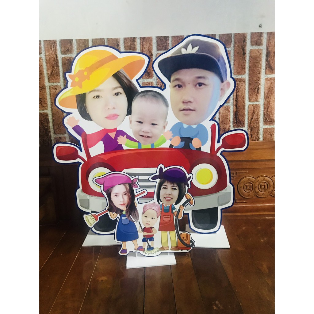 Chibi gia đình cực dễ thương trang trí sinh nhật