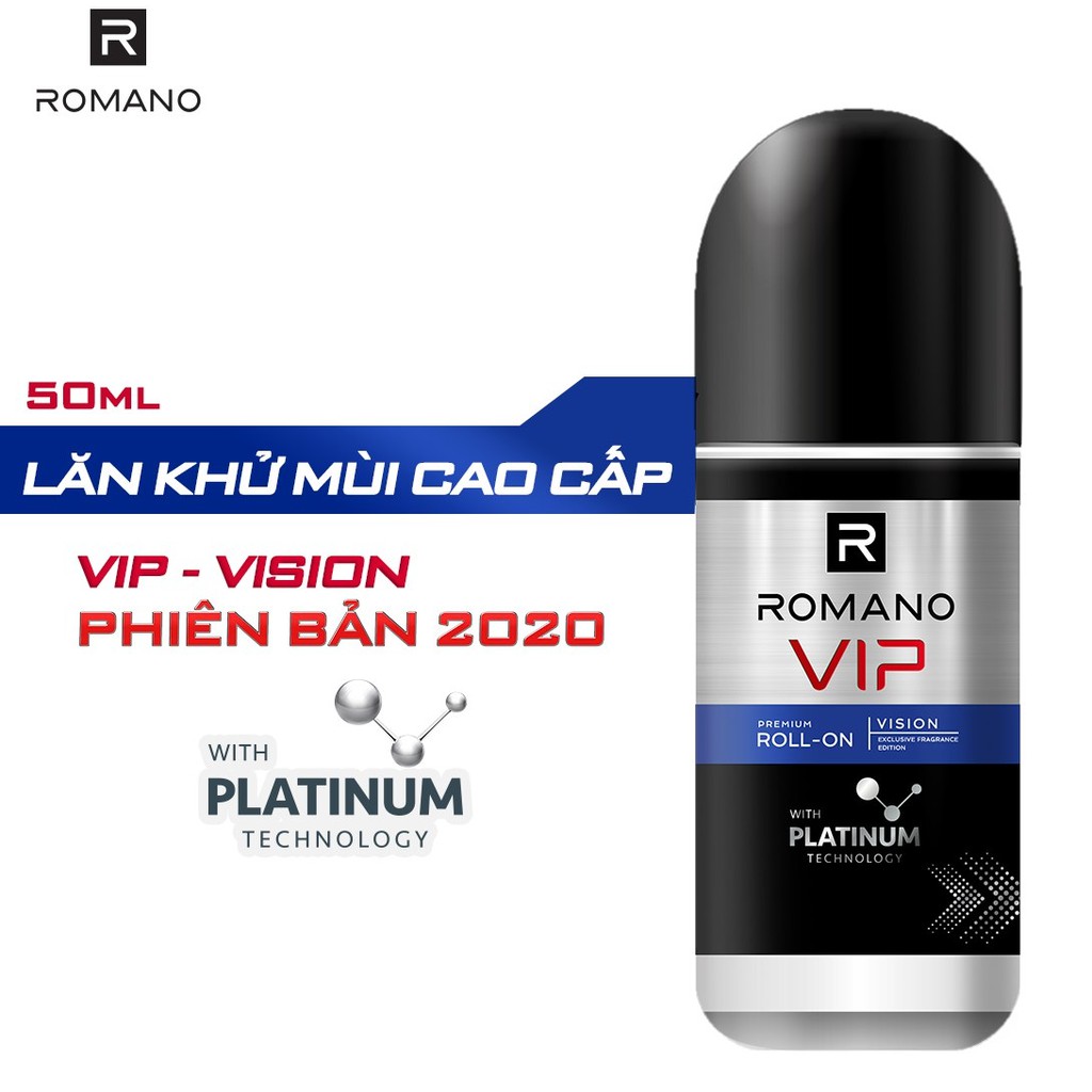 Lăn khử mùi cao cấp Romano Vip Vision sang trọng cuốn hút 50ml