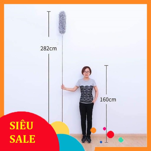 Mua Cây chổi lông quét lau bụi mạng nhện trần nhà đa năng cán dài inox ...