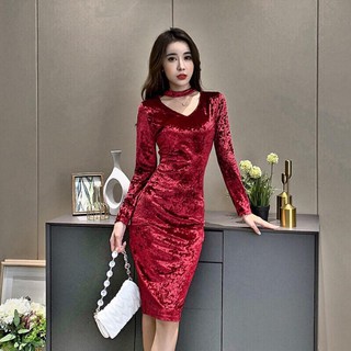 Body nhung nhám cổ ngang