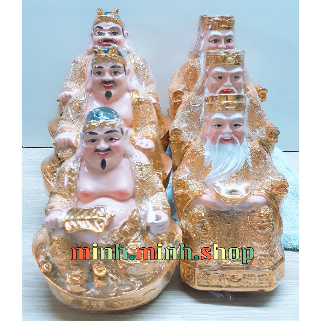 Tượng Ông Địa Ông Thần Tài kim sa 7inch + Khuyến mãi bộ giấy cúng