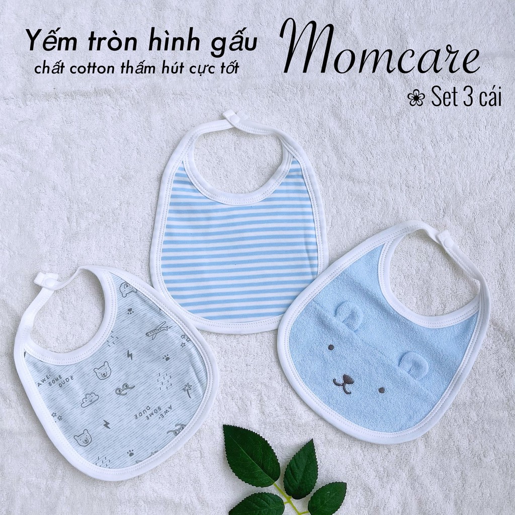 Yếm ăn dặm tròn cho bé set 3 cái Momcare