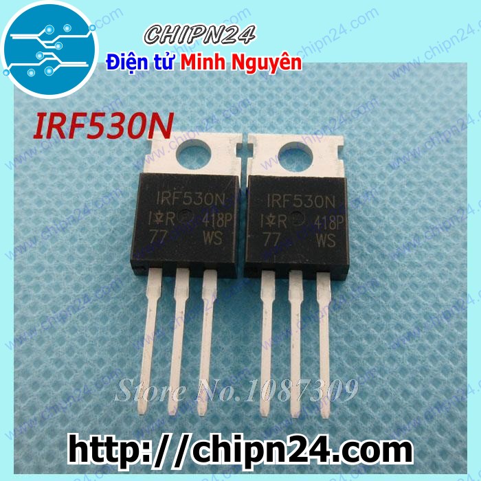 [2 CON] Mosfet IRF530 TO-220 14A 100V Kênh N (F530 530)