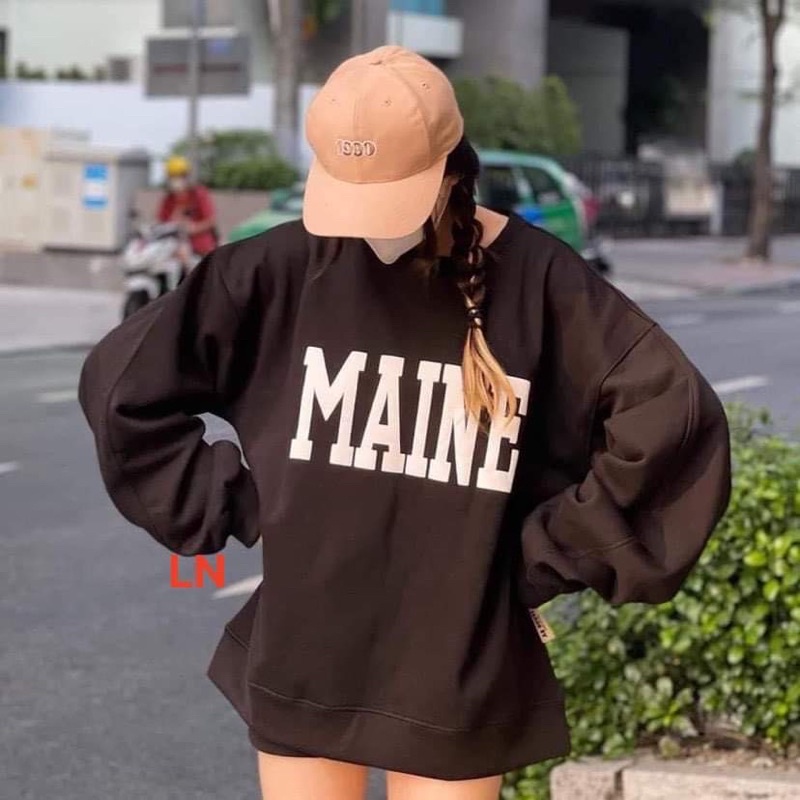 Áo nỉ bo MAINE chữ to