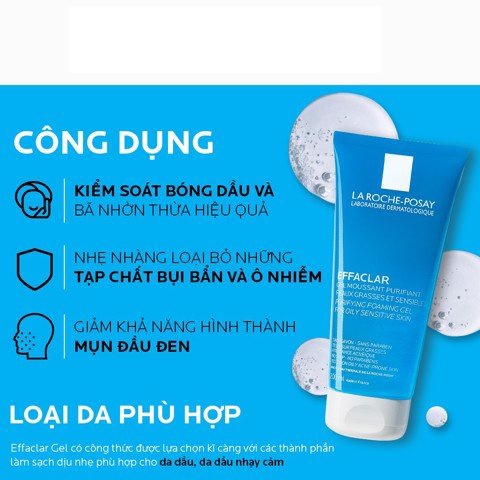 [2 Items] Bộ Đôi Làm Sạch &amp; Làm Dịu Cho Da Dầu Mụn La Roche-Posay Effaclar