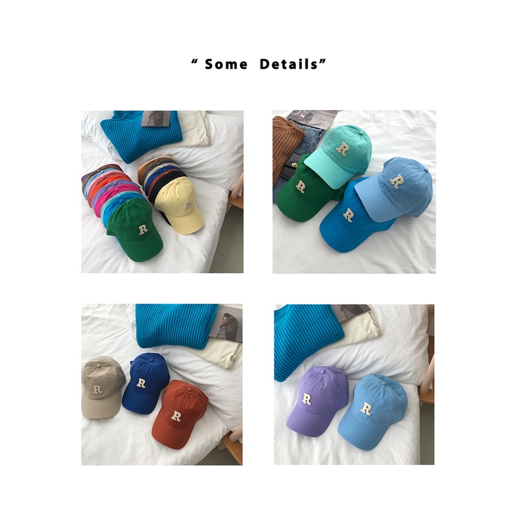 Mũ Lưỡi Trai Cotton Mềm Mại Thêu Chữ R Phong Cách Hàn Quốc Thời Trang Xuân Thu 2022 Cho Nam Nữ