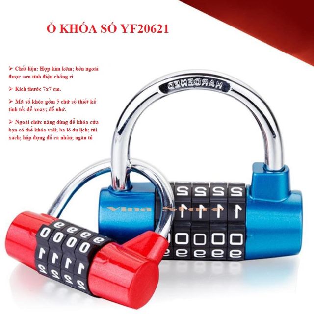 KHÓA SỐ 5 SỐ AN TOÀN BỀN BỈ ,THAY ĐỔI MẬT KHẨU TÙY Ý