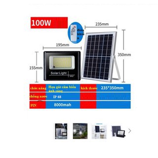 Đèn năng lượng mặt trời pha LED 100w 60w 45w siêu sáng LOẠI TỐT chống nước mưa có điều khiển
