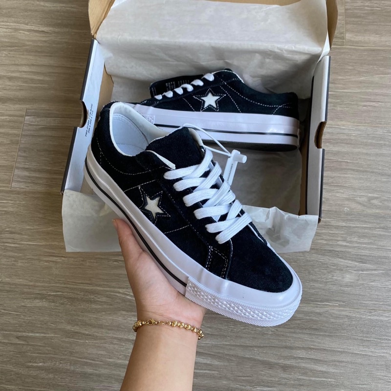 GIÀY CON.VER LOW ONE STAR BLACK BASIC DA LỘN