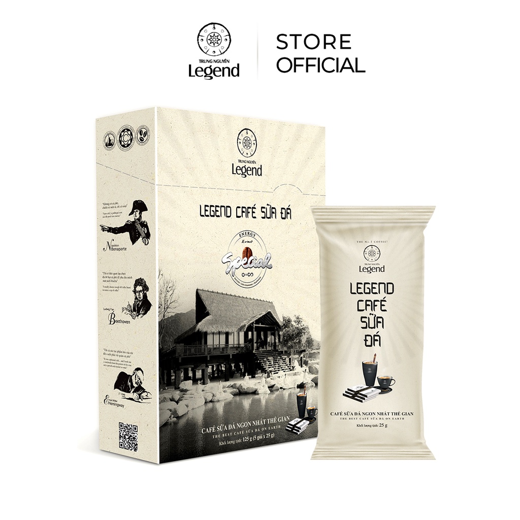 Cà Phê Hòa Tan Sữa Đá Trung Nguyên Legend - Hộp 5 Gói