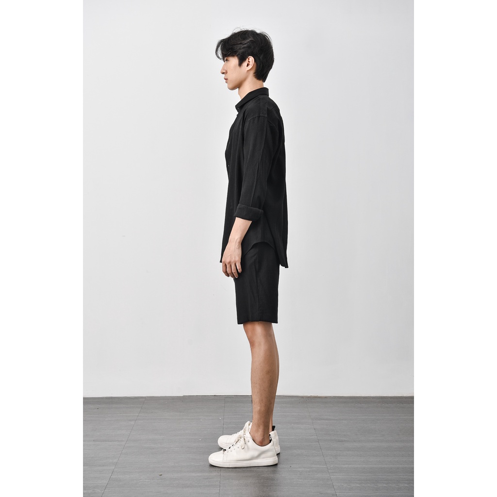 Áo Sơ Mi Tay Dài Nam Viscose Cổ Thẳng Form Loose - Routine 10S21SHL035