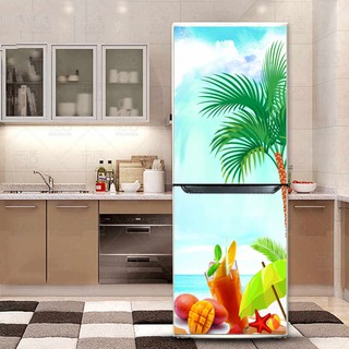 Decal trang trí tủ lạnh mẫu trái cây mùa hè chất liệu cao cấp độ phai màu trên 10 năm
