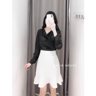 ÁO SƠ MI LỤA CỔ ĐỔ