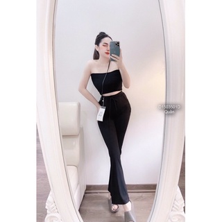 Quần thun ống loe xẻ chân!