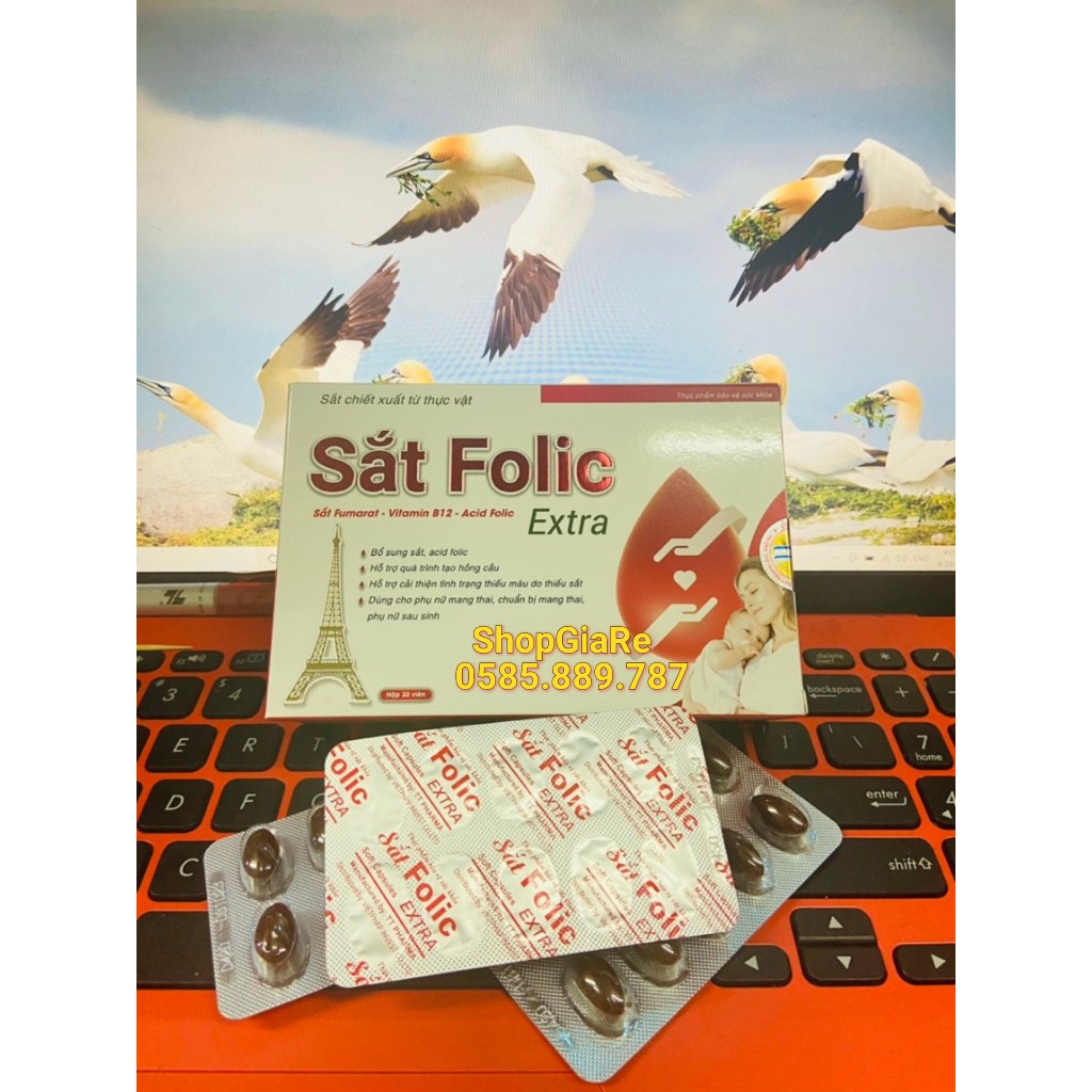 Sắt Folic Extra bổ sung sắt và acid folic, giảm thiếu máu do thiếu sắt, hỗ trợ quá trình tạo máu