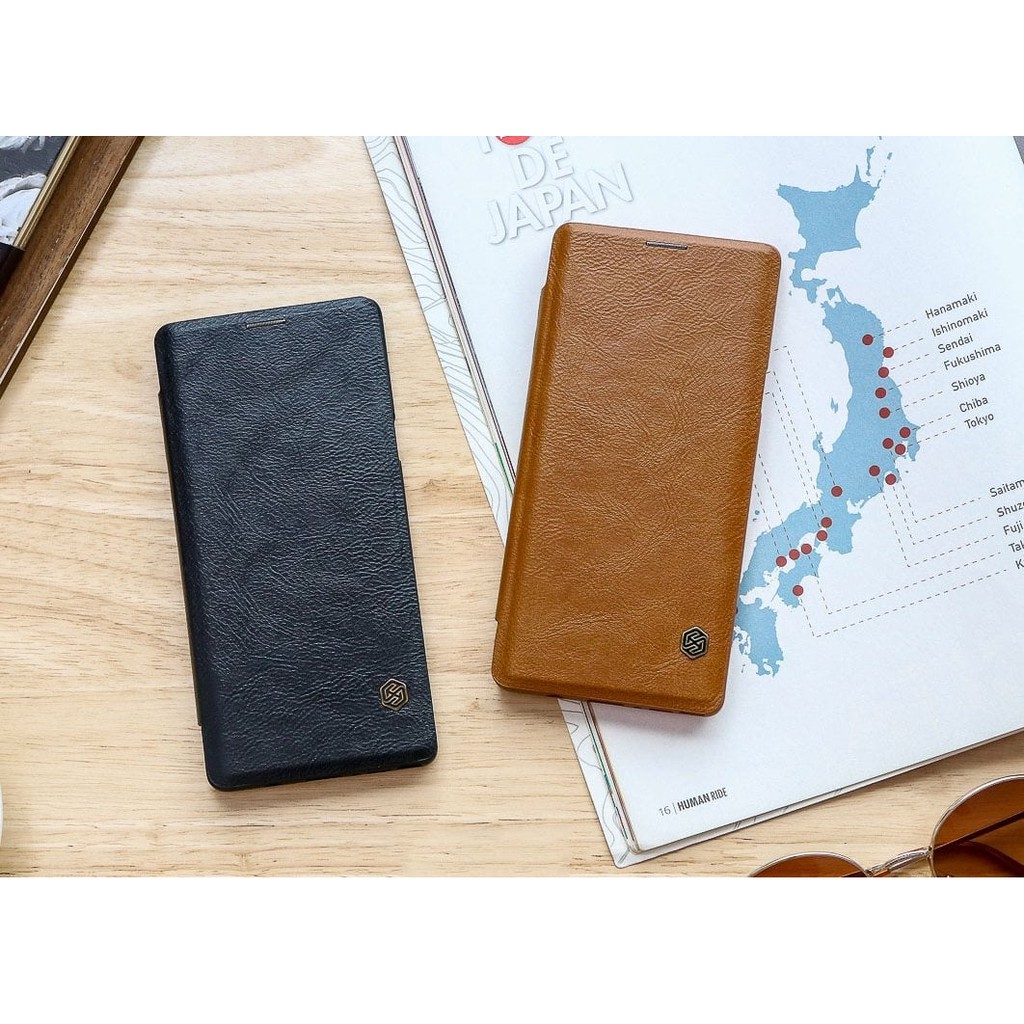 Bao da xịn Nillkin QIN hàng da thật cho điện thoại Samsung Galaxy Note 8, Samsung Galaxy Note 9, Note 10+ Plus