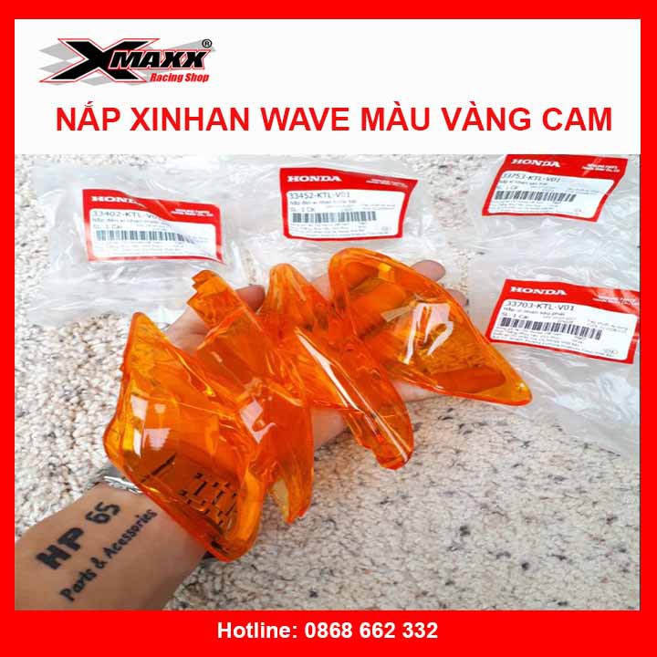 Nắp xinhan vàng cam Wave Alpha các đời - Hàng chuẩn chính hãng