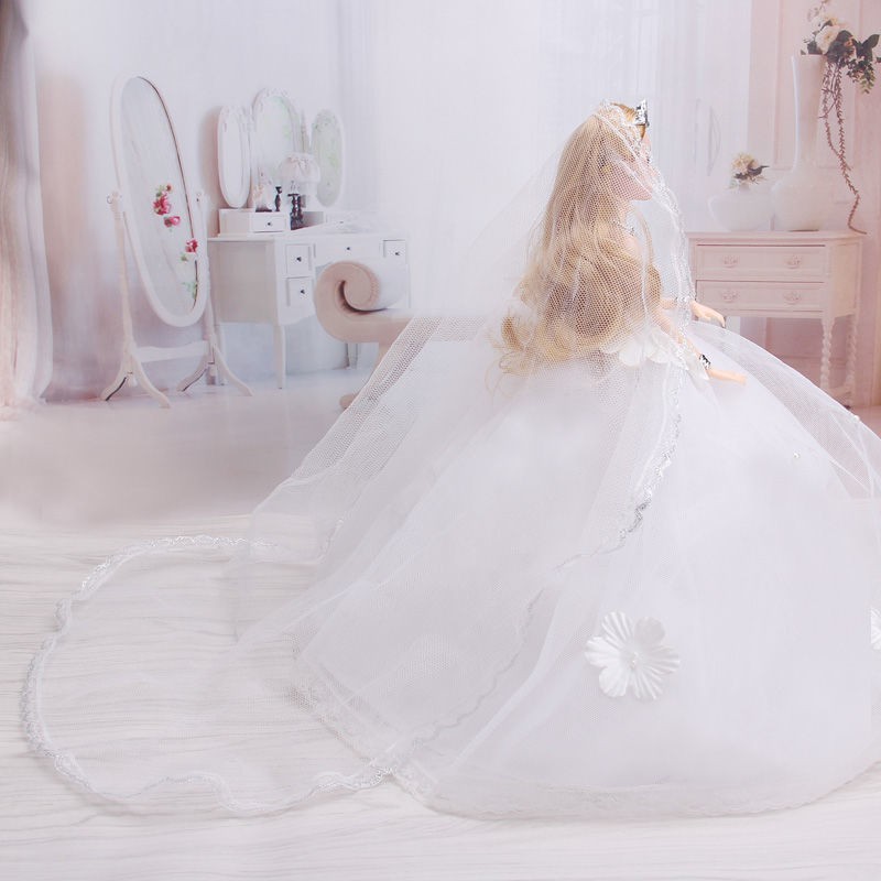 ăn mặc đồ chơi búp bê Barbie váy cưới công chúa hộp quà tặng sinh nhật trẻ em
