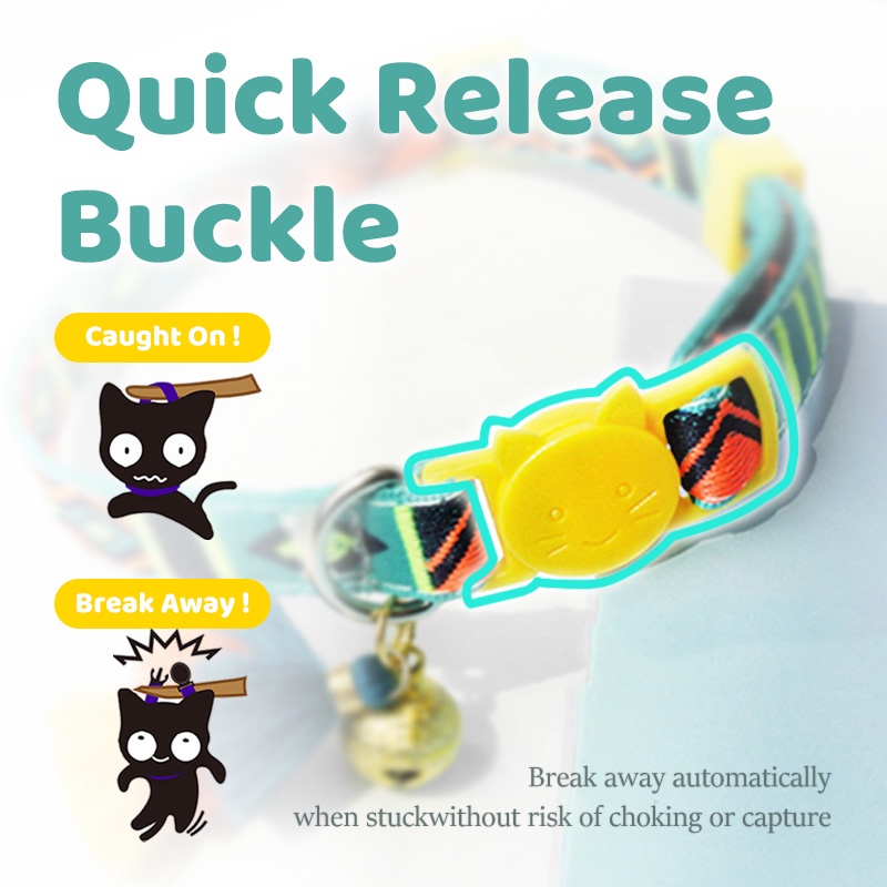 Vòng cổ HAMSHMOC mềm tháo nhanh có chuông điều chỉnh được cho thú cưng