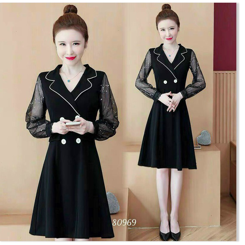 ĐẦM UMI PHỐI LƯỚI DÁNG SUÔNG SIÊU XINH KHÁNH AN STORE