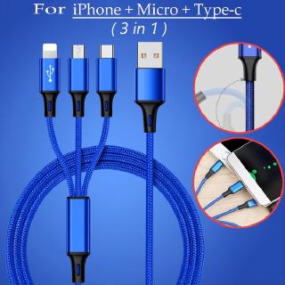 Cáp sạc usb 3 trong 1 cáp sạc nhanh micro usb type c cho điện thoại android