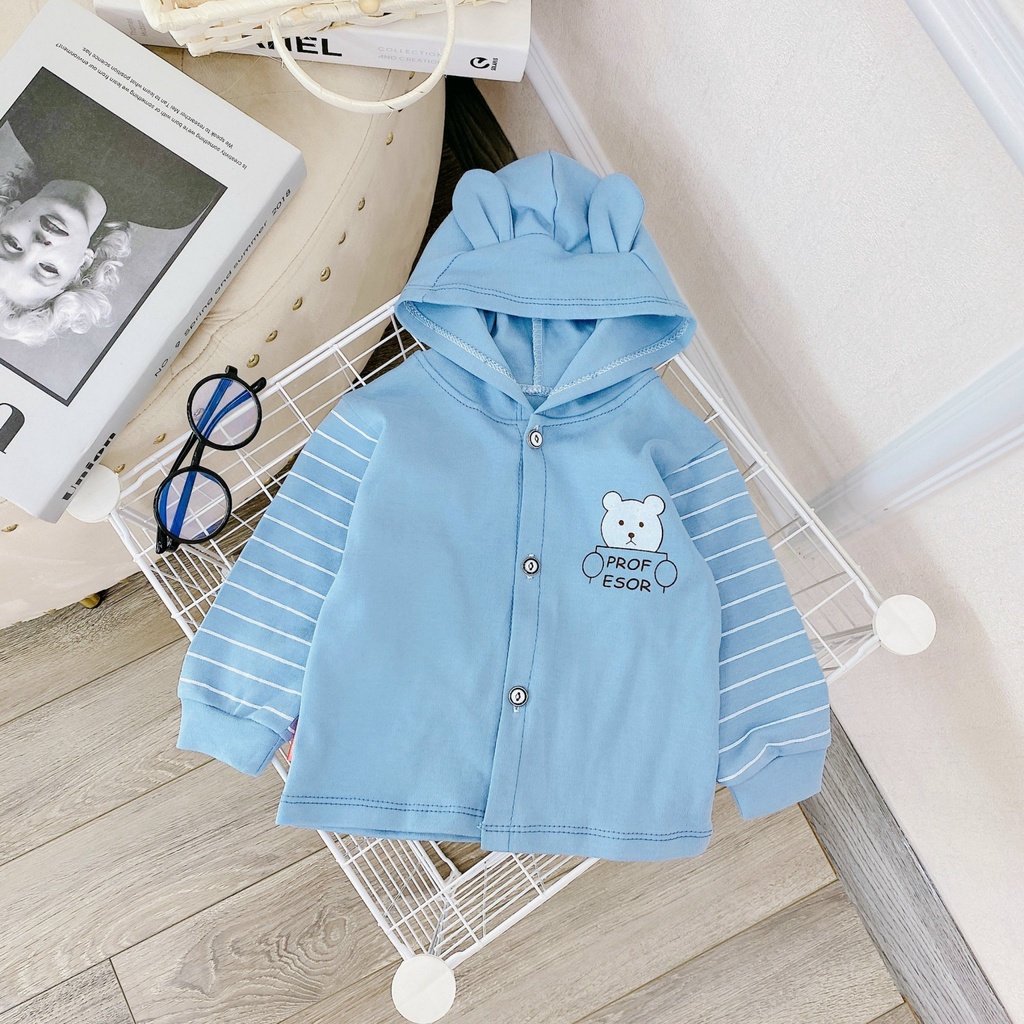 Áo khoác có mũ chất nỉ cotton cho bé